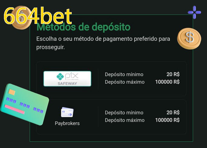 O cassino 664betbet oferece uma grande variedade de métodos de pagamento